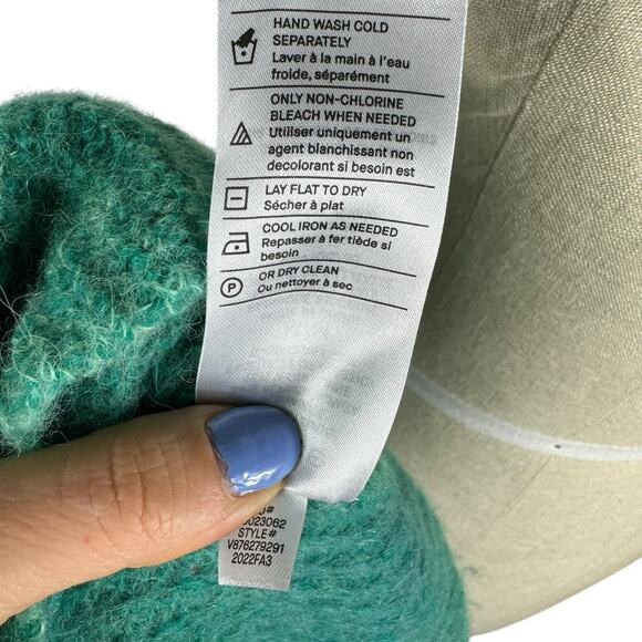 VINCE Women's Space Dye Green Crew Neck Sweater Alpaca Wool Women's Size Medium - Picture 6 of 7